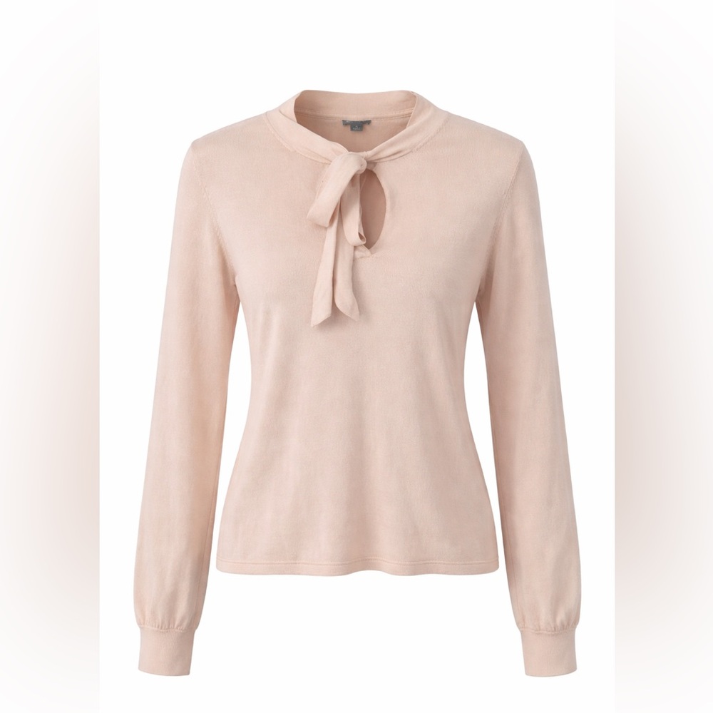 Ann Taylor Blush Tie-Neck Blouse